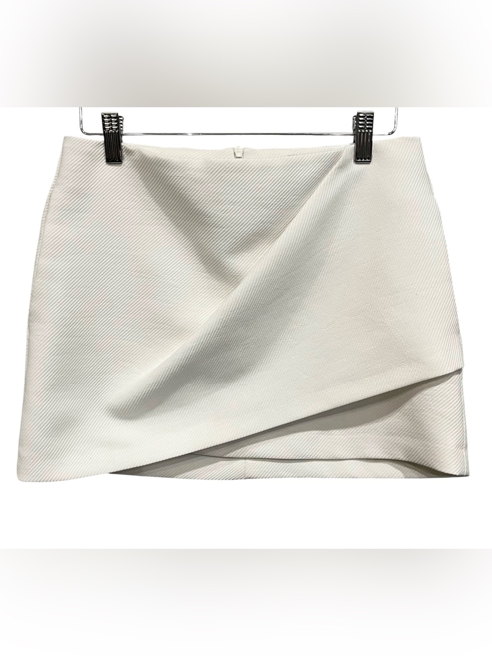 ZARA WHITE ASYMMETRICAL WHITE MINI SKIRT
